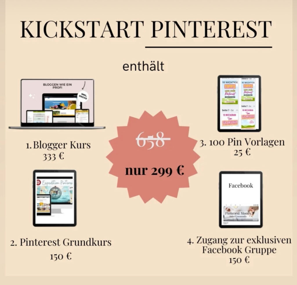 Kickstart Pinterest Dein Wissen zu Pinterest und Blog